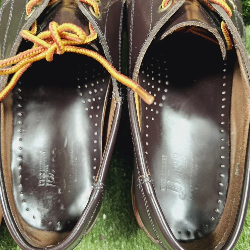 G.H. Bass & Co Hampden Dark Brown Leather Casual Boat Shoes Mens Size 12 D
